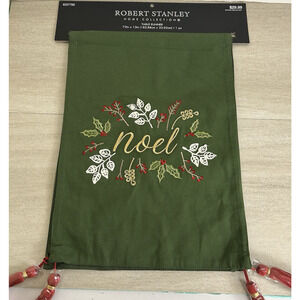 Robert Stanley Embroidered Christmas NOEL Table Runner Size 13"x72" Green NWT